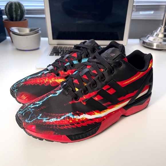 📦SOLD📦Mens Adidas ZX Flux Blurred Lights Size 7 1/2 Style #B34140 With box! - Picture 2 of 7